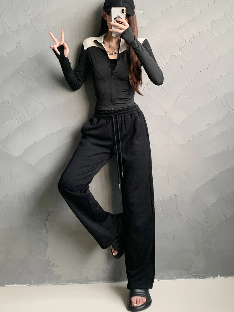 Брюки с кружевом для женщин весна/лето серые пряные девочек свободные брюки в пол