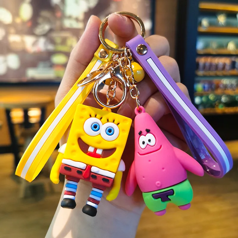 

Spongebob Squarepants Cute Cartoon Keychain Anime Doll Patrick Star Car Key Ring Backpack Pendants Accessories Gifts For Kids