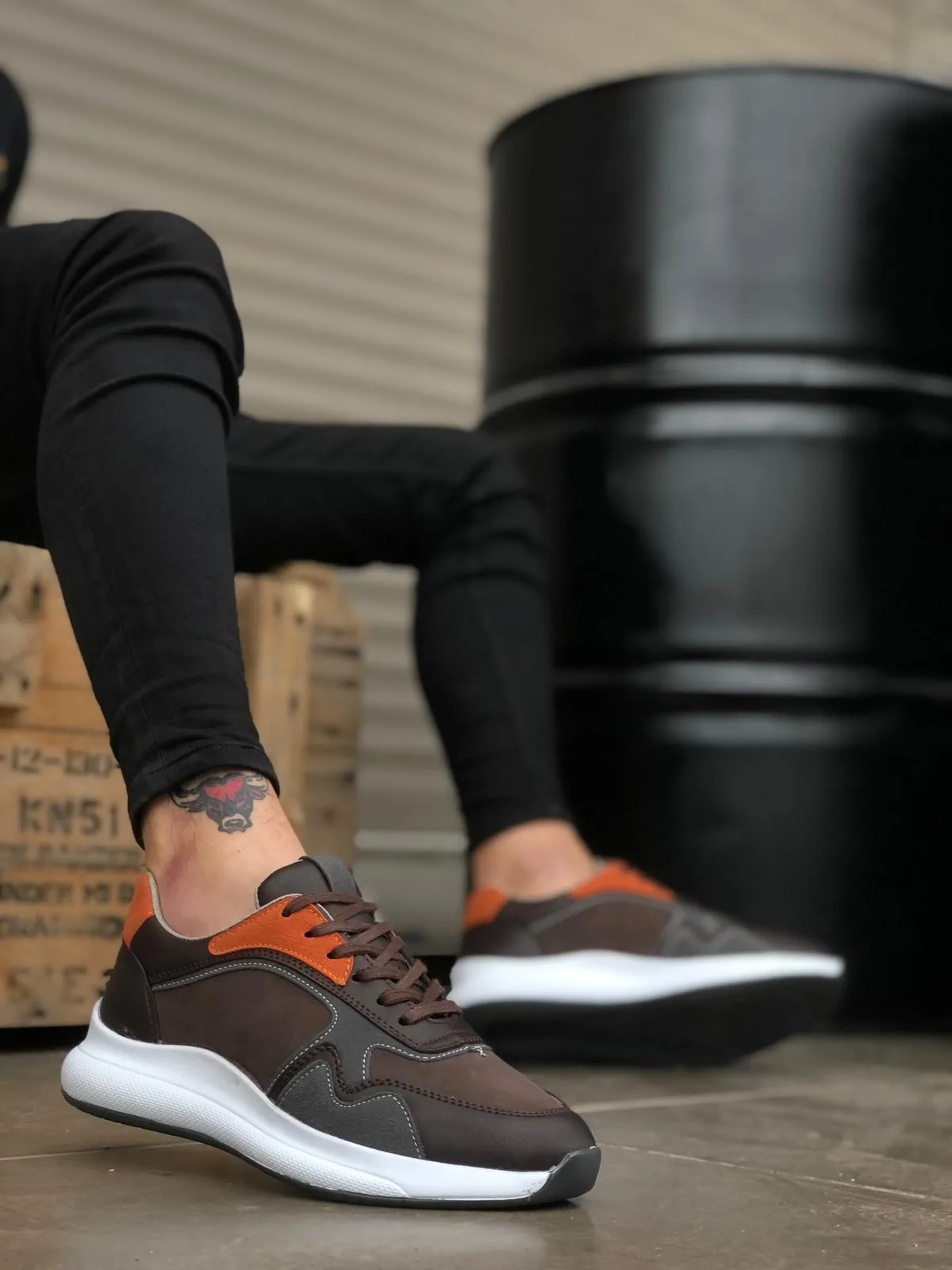 

BveA Store men's fashion spring summer winter comfortable Casual High Bottom Casual Lace-Up Brown Sneakers Men 'S Shoes