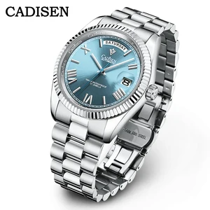 CADISEN C8185 ICE-BLUE Dial Sapphire Glass Watches Men Japan MIYOTA-8285 Movt Men`s Watch Mechanical in USA (United States)