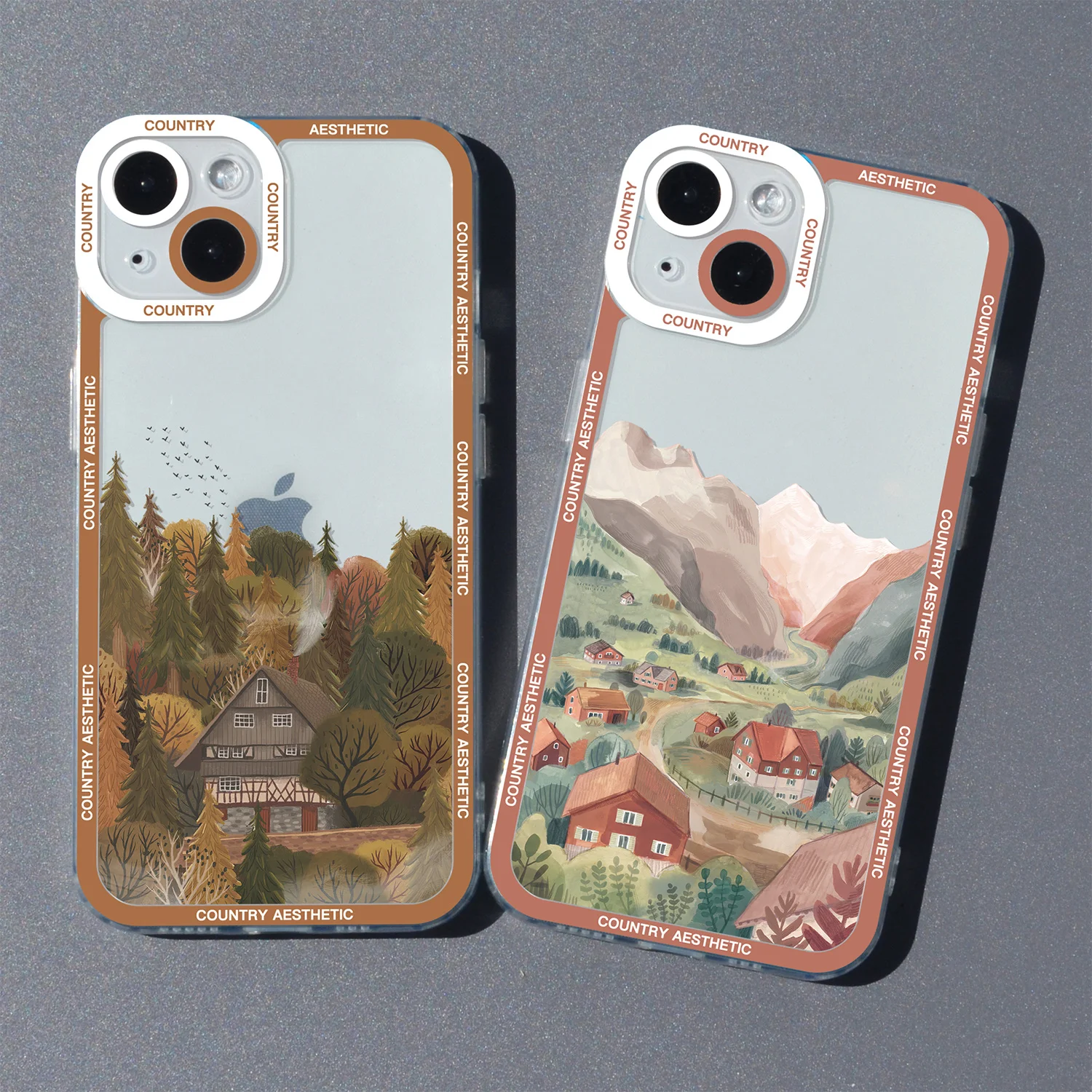 

Scenery Illustration Country Aesthetic Silicone Phone Case For iPhone 14 13 12 11 Pro Max Mini XS X XR SE 7 8 Plus Soft Cover