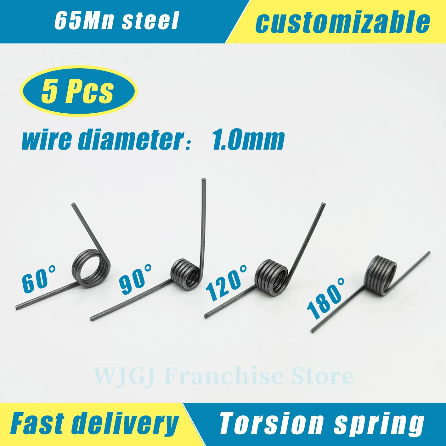 V-shaped Torsion Spring Wire Diameter 1.0mm  Small  Rotation Torsion Spring Angle 60 90 120 180 Degrees Spring Hairpins