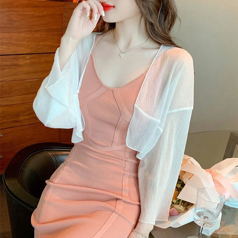 Повседневная короткая шифоновая шаль Zik Hekiy для отпуска в гавайском стиле белая