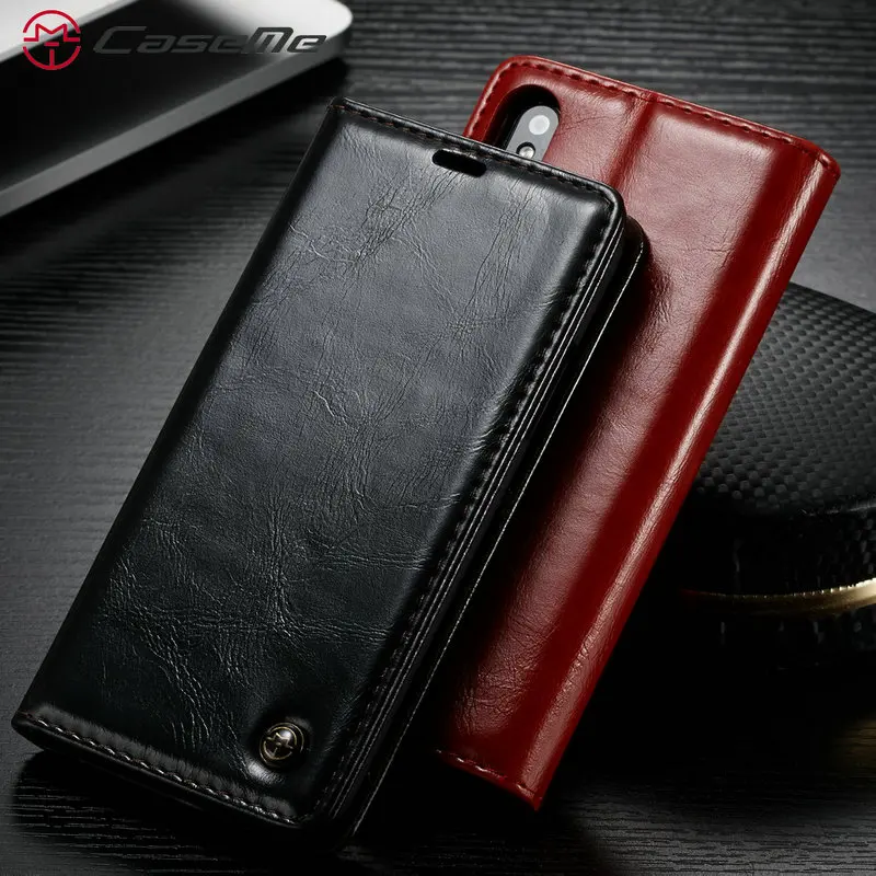 

CaseMe For iPhone 5 5S SE 6 6 Plus 7 Plus 8 Plus X Wallet Leather Case Smooth Luxury Magnetic Credit Card Money Cash Stand Case