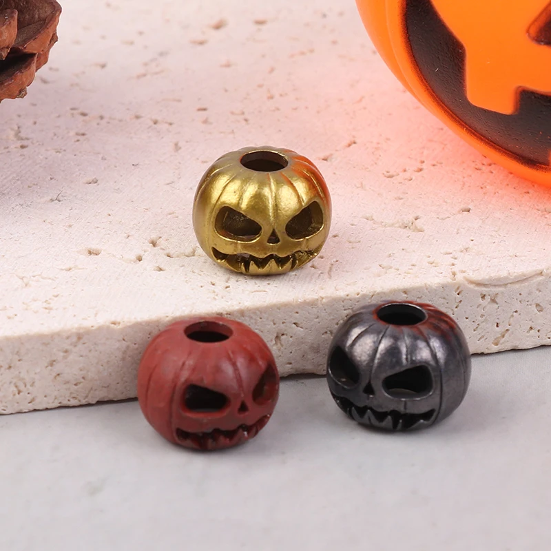 Хэллоуин Тыква Череп Лицо Фонарь EDC Латунный Нож Бусины Зонтик Веревка DIY Тканый