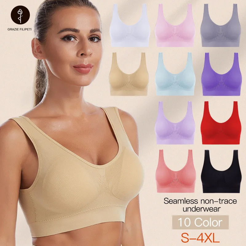 

Sports Bra Women Without Rims Plus Size Running Shockproof Gather Beautiful Back Underwear Fitness Sports Yoga Vest Bra