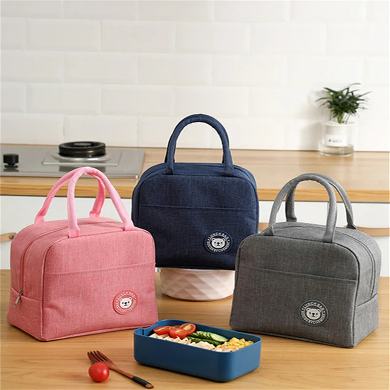 

kitchen accessories Portable Lunch Bag Thermal Insulated Box Tote Office Cooler Bento Pouch Container Food Storage Bags Handbag