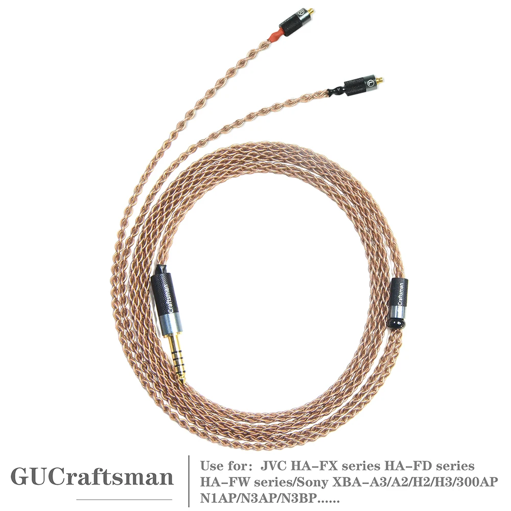 

GUCraftsman 6N Single Crystal Copper Earphone Replacement Cables for Sony XBA-300AP/N3AP/N3BP JVC FX series/FD series/FW series