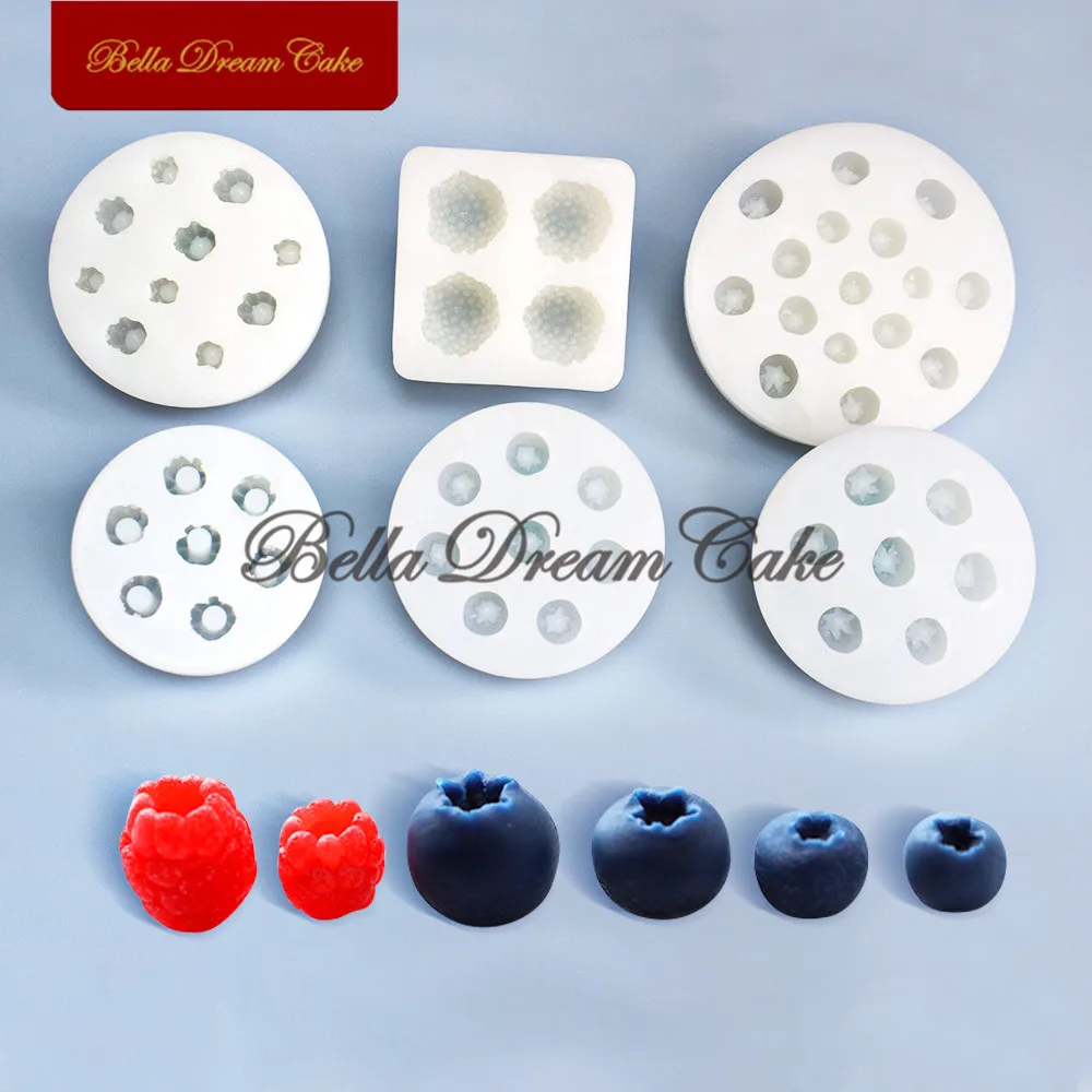 

3D Mini Strawberry/Raspberry/Blueberry Silicone Mold Fondant Chocolate Mould DIY Soap Candle Model Cake Decorating Tool Bakeware