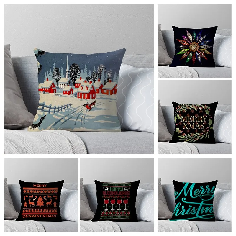 

Merry Christmas Decorative Home pillow case Cartoon Cushion covers 40x40cm 50x50 Modern Living Room sofa House bed 60*60 fall
