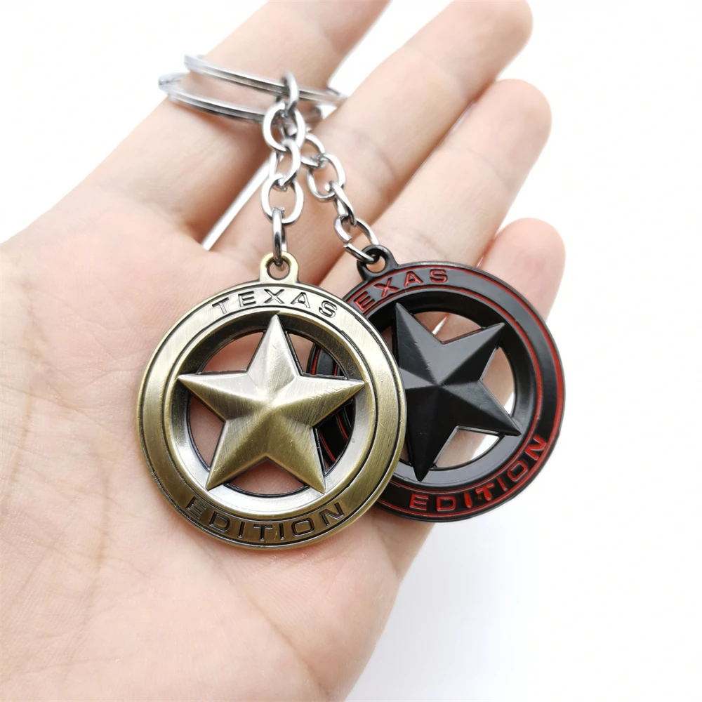 

Car Keychain Jeep Parts TEXAS EDITION Metal Star Logo Emblem Car Keychain Key Ring For Jeep Wrangler Renegade Liberty Grand