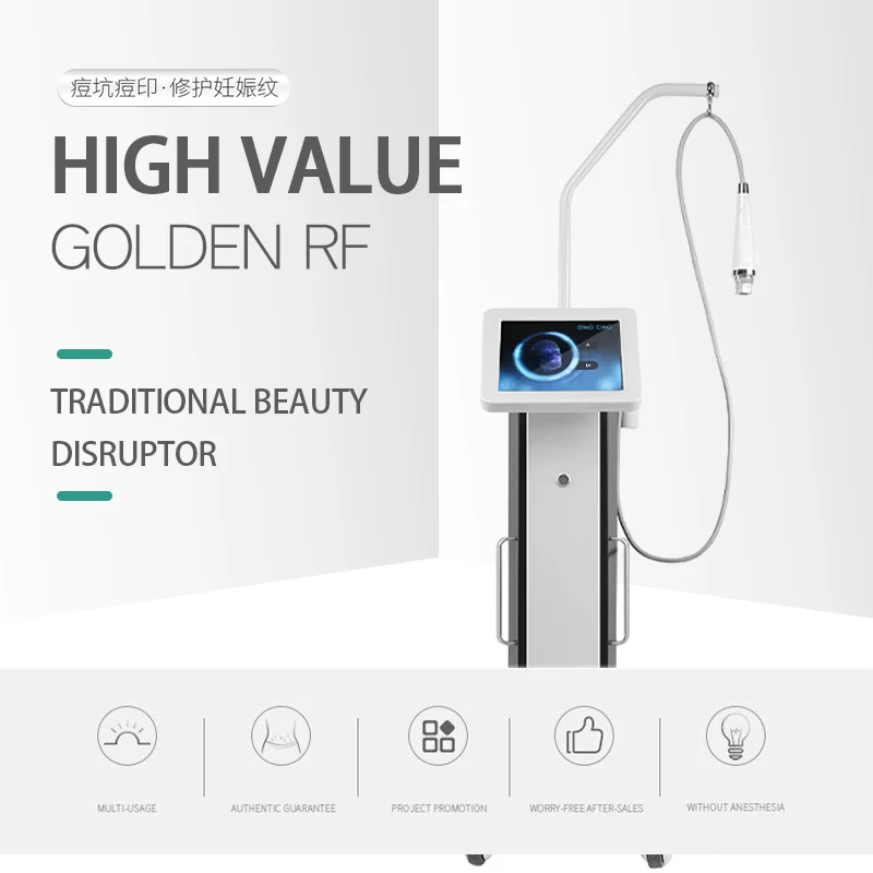 

Fractional RF Golden Microneedling Machine For Acne Scars Stretch Marks Removal Skin Tightening Radio Frequency Microneedle Skin