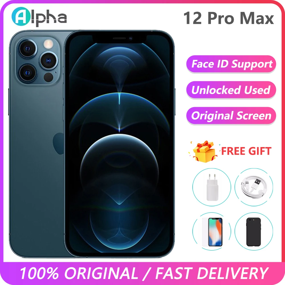 Оригинальный Apple iPhone 12 Pro Max 6 Гб ПЗУ 128/256 ГБ A14 Bionic OLED экран Face ID NFC разблокированный