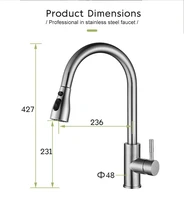 modern touch smart pull down 304 stainless steel automatic sensor kitchen faucet sink tap