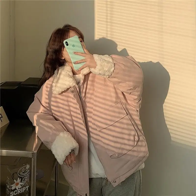 Hdspq белые кашемировые хлопковые парки с лацканами зимняя женская толстая теплая