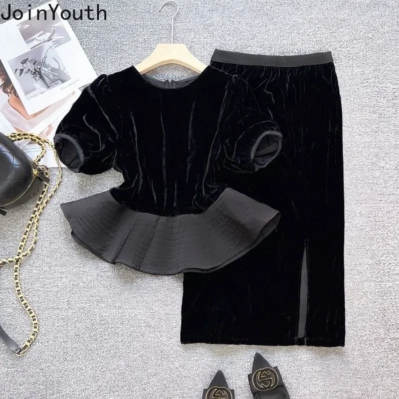 Комплекты из двух предметов женская одежда туника с короткими рукавами и