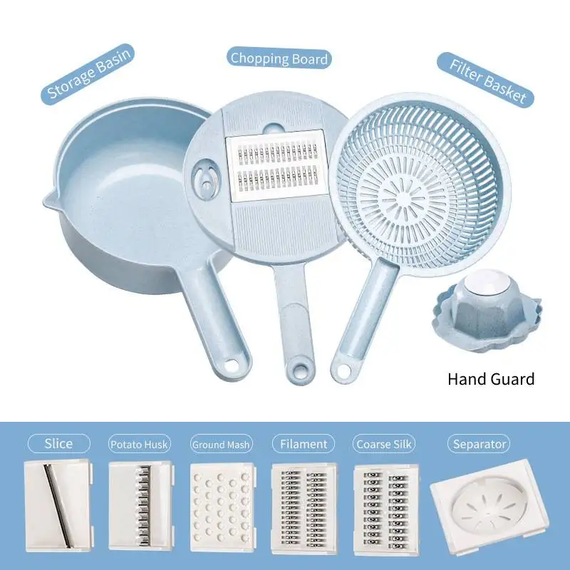 

Multifunctional Vegetable Cutter Shredders Slicer With Basket Fruit Potato Chopper Carrot Grater Slicer For Kitchen Supplies