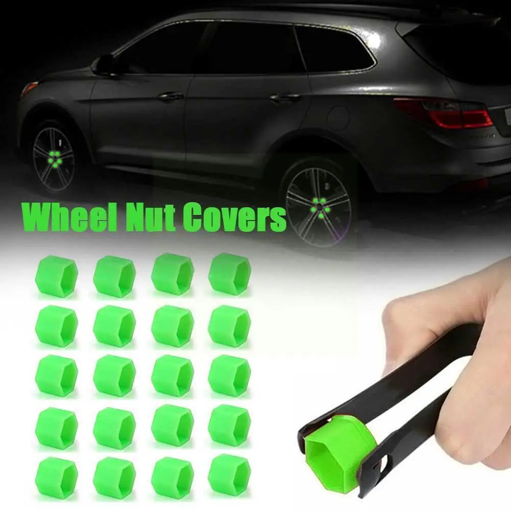 

Luminous Phosphoresce Wheel Nuts Covers Protective Accessories Caps Gel Screw Bolt Hub Car Protector 15/17/19/21mm Sili S1u1