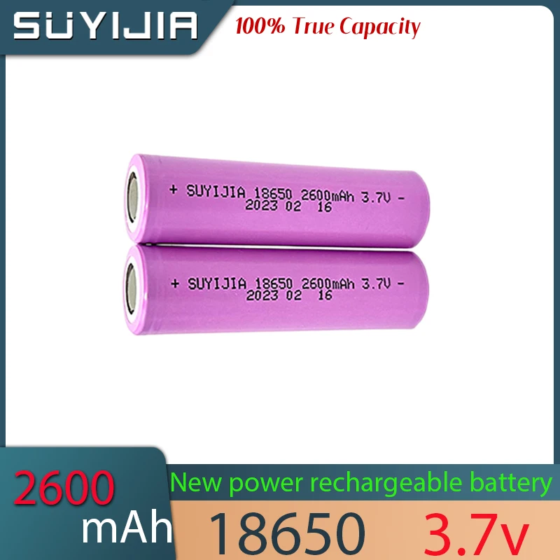 

Original 18650 Batteries 3.7V 2600mah Lithium-ion Rechargeable Battery Suitable for Notebook Battery Flashlight MP3 Headlight