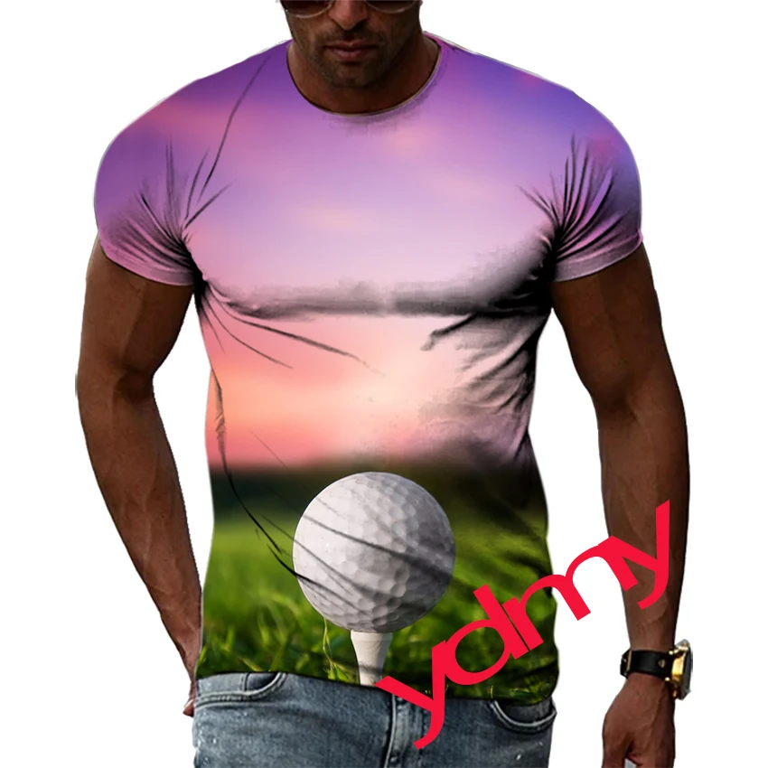 Picture Men's T-shirt Casual Print Tees Hip Hop Personality Round Neck Short Sleev Quick-dry Tops