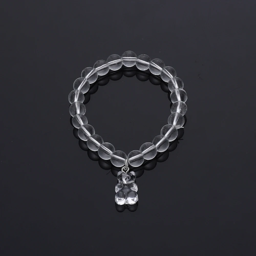 

Милый мягкий браслет с медведем для женщин и девушек корейский модный мультяшный браслет прозрачные бусины браслет ювелирные изделия пода...