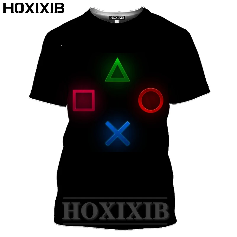 

HOXIXIB Summer Men T-shirts Home Entertainment 3D Print Damage Video Game Console T Shirt Women Tees Electric Yoy Tops Wholesale