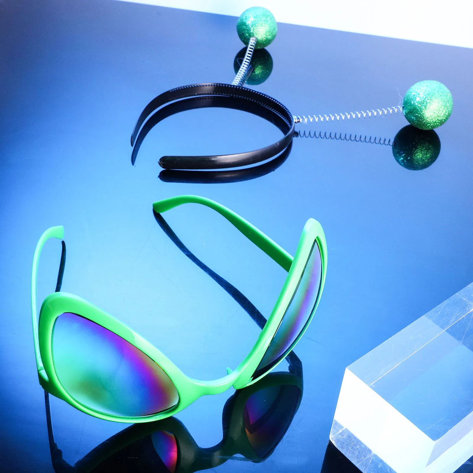 

Забавные искусственные очки для аксессуаров, солнцезащитные очки для женщин, детей, космос, антенна, повязки на голову, для Хэллоуина, для ролевой девушки, Косплея