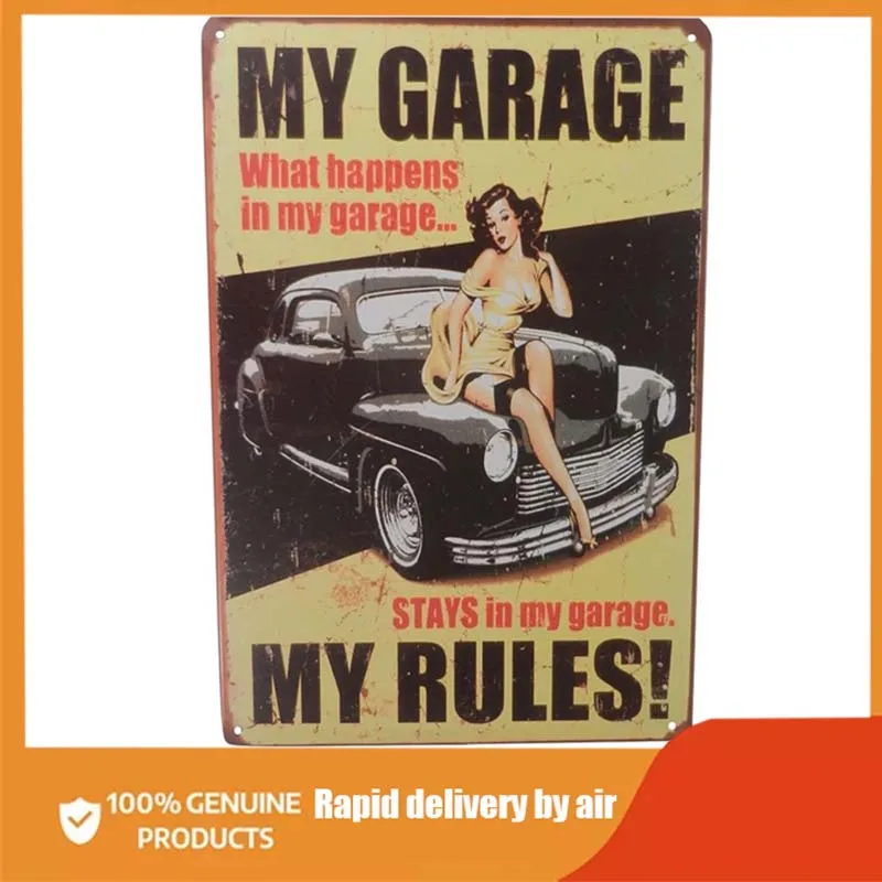 

Strosportsandtech Garage Rules Woman Funny Tin Sign Bar Pub Diner Cafe Home Wall Decor Home Decor Art Poster Retro Vintage