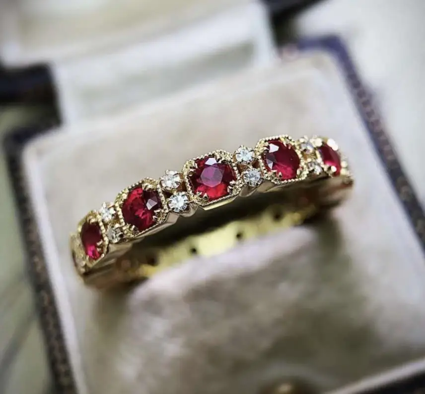

European and American Women's Classic Mixed Style Ring Women's Accessories Retro Crystal Sign Ring Party Wedding Jewelry