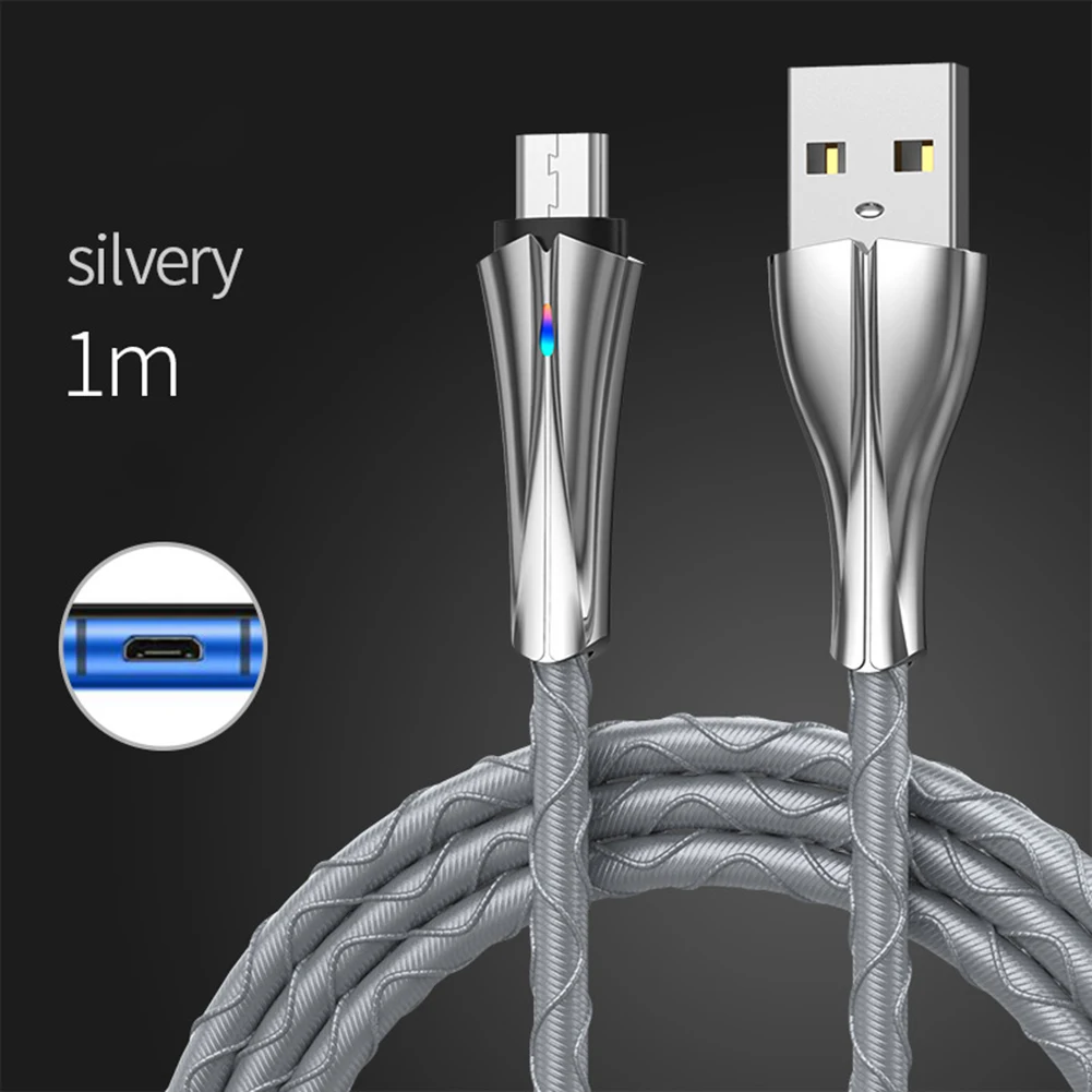 

1pc 1m Zinc Alloy Braided Charging Line Is Suitable For AnDroid Type-c 5A Data Line Phone Charging Cable High Quality