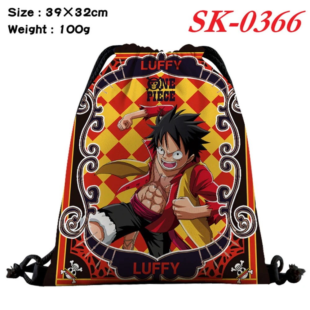 

Anime One Piece Luffy Drawstring Bag Print Casual Backpack Canvas Cosmetic Stringbag Unisex Cartoon Beachbag Travel Storagebag