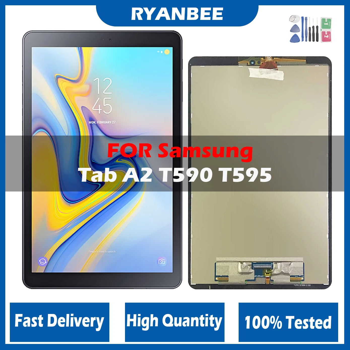 

100% Оригинальный ЖК-дисплей для Samsung Galaxy Tab A2 SM-T590 T595 T590 ЖК-дисплей с сенсорной панелью дигитайзера в сборе