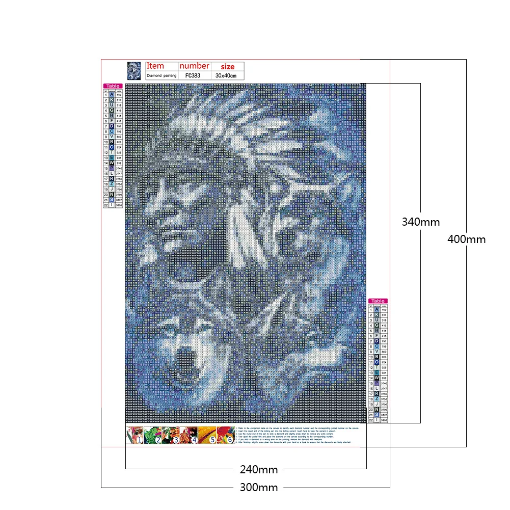 Алмазная мозаика 5D полная квадратная форма Мозаика DIY волк Серия набор для стен