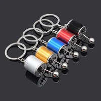 car speed gearbox keychains for man manual transmission lever metal gear head key ring car refitting creative charms keychain
