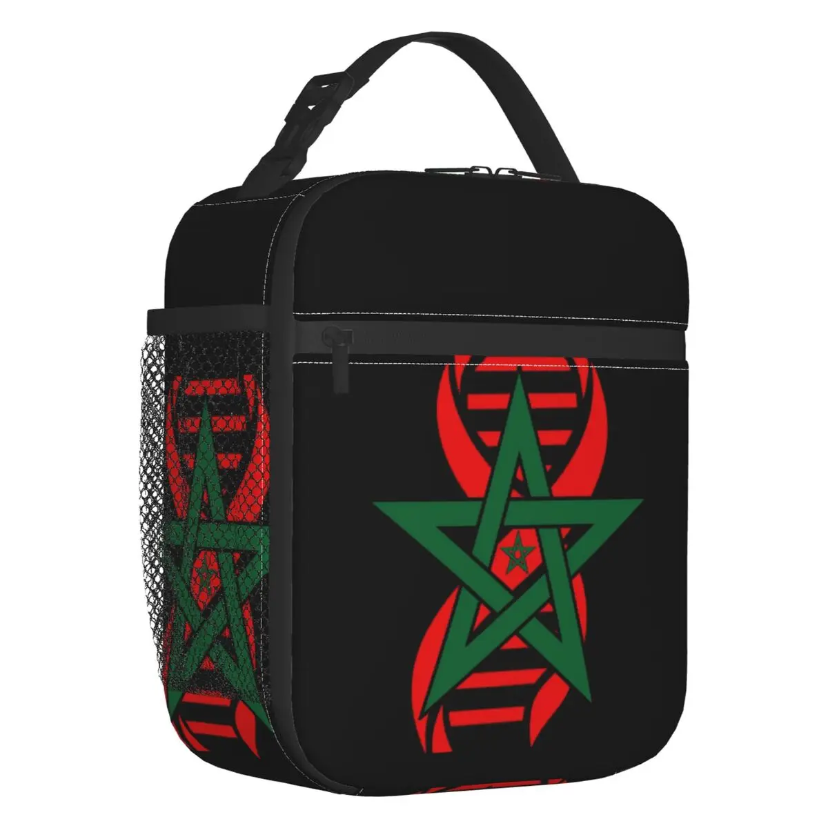 

Kingdom Of Morocco Insulated Lunch Tote Bag for Women Moroccan Patriotic Portable Thermal Cooler Bento Box Kids School Children