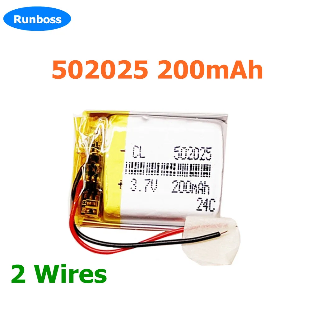 1-10шт 3 7В 200мАч 502025 Литий-полимерная аккумуляторная батарея LiPo для MP3-камеры Bluetooth