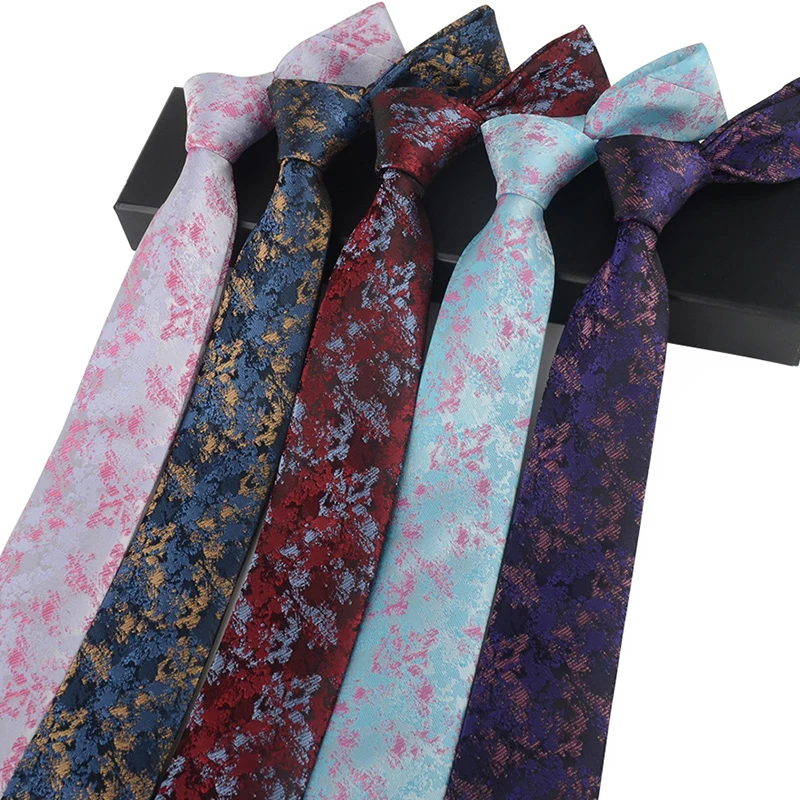 

Linbaiway 6cm Polyester Tie for Men's Casual Jacquard Formal Tie Narrow Collar Slim Tie Gravatas Para Homens Custom Logo