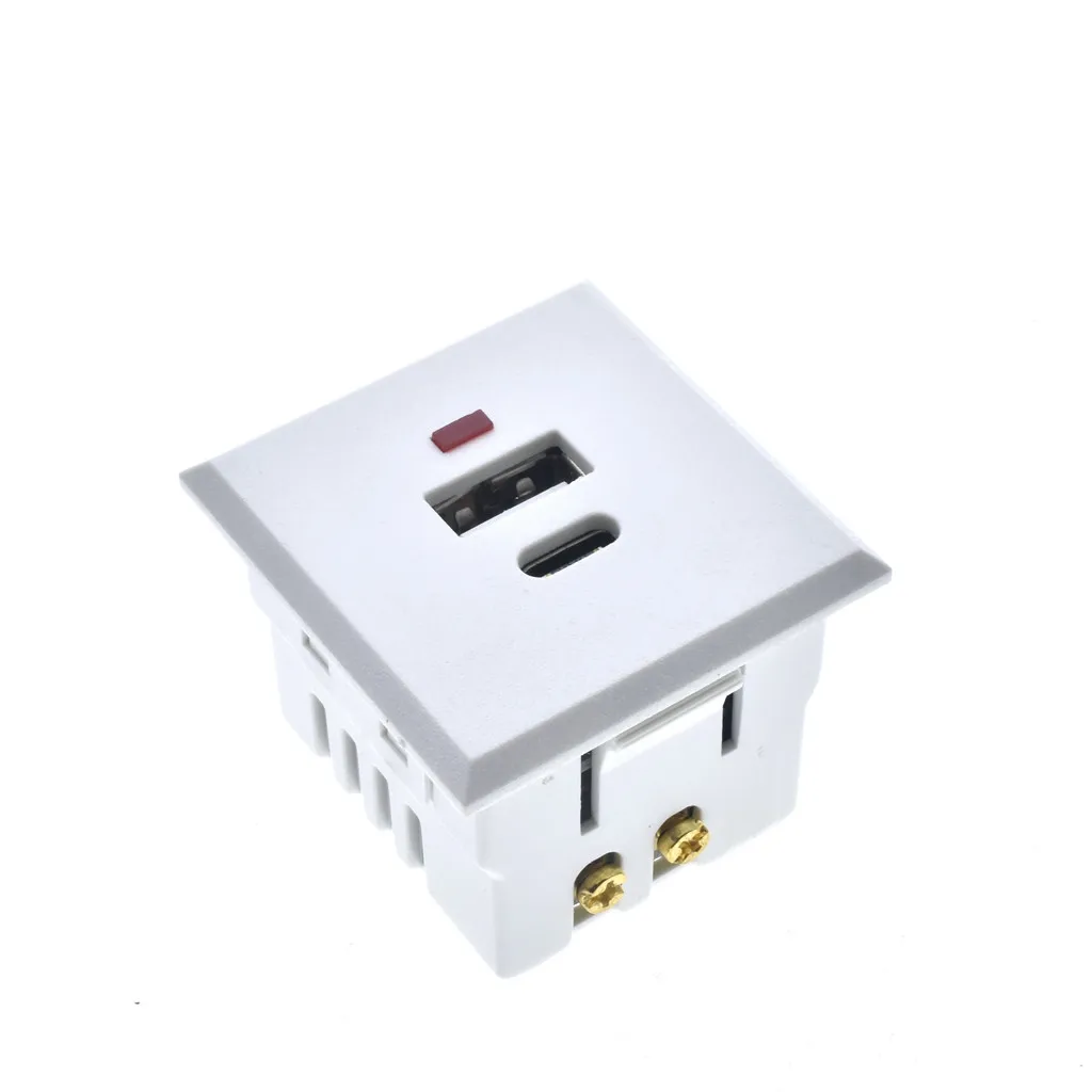 

Встроенный зарядный выходной модуль USB и Type C для настольной розетки, 5 В, максимум светодиодный светодиодным индикатором