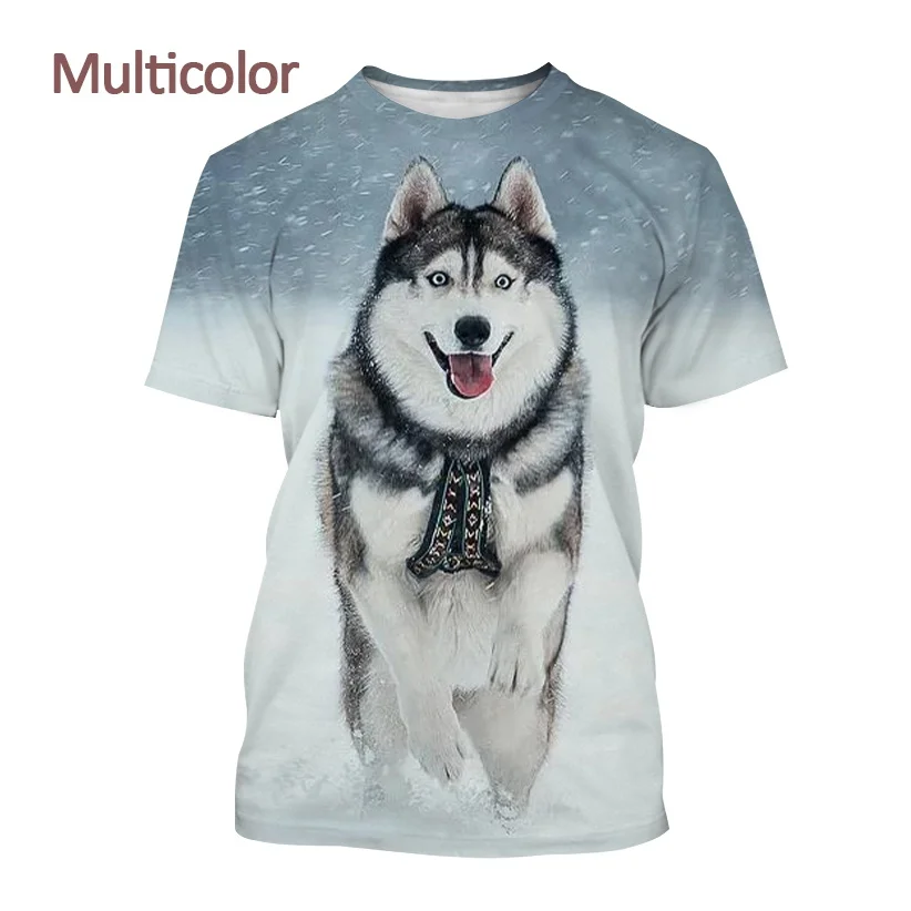 Мужская и женская футболка с принтом волка |