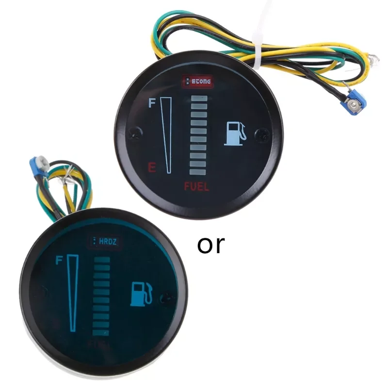 

araba motosiklet yakıt seviyesi ölçer ölçer 8 LED ışık ekran 12V 2 "52mm
