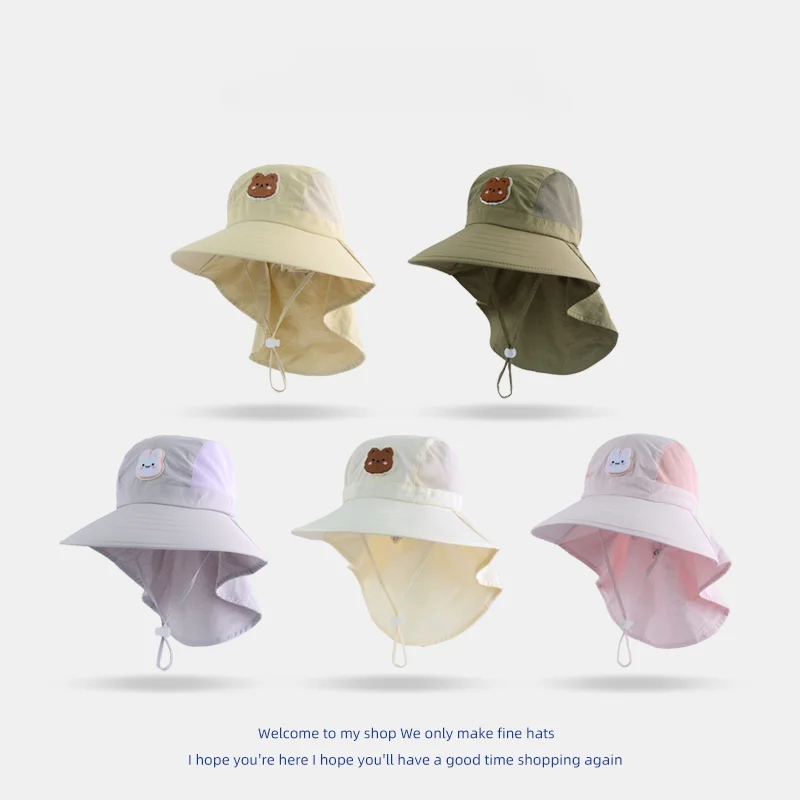 

Детские шляпы от солнца с защитой шеи с откидной крышкой UPF 50 +, летняя детская шляпа от солнца, сетчатая рыболовная шляпа для детей, шаль для мальчиков и девочек, Панама.