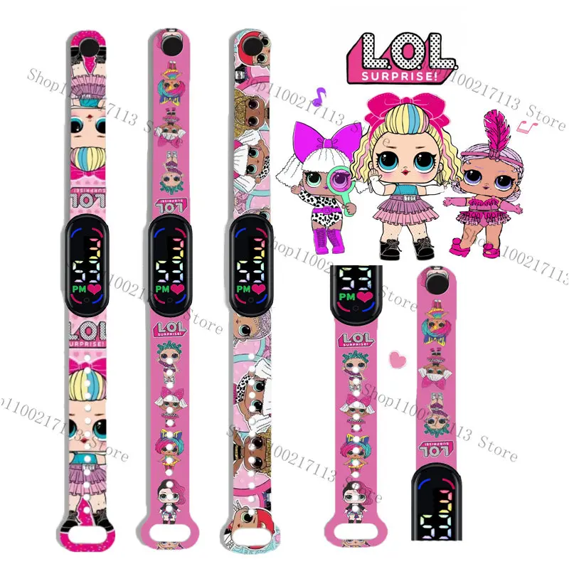 

New Original lol surprise dolls children's watches anime figure LED touch waterproof Sports electronic kids watch birthday gifts