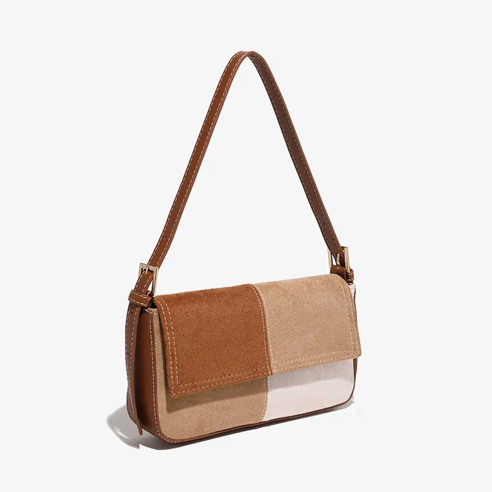 Vintage Women Small Square Shoulder Bags Fashion Design Ladies Underarm Bags Simple Flap Purse Faux Leather Handbags For Female