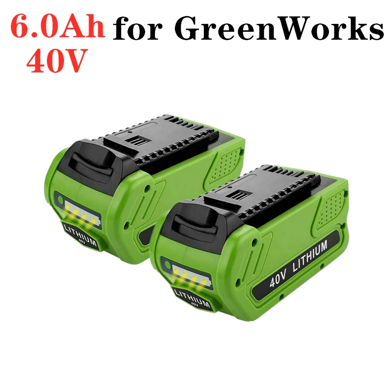 Сменная литий-ионная батарея 40 в, 18000 мА/ч, 6000 мА/ч, 29472 для GreenWorks, 40 в, G-MAX, 29252, 20202, 22262, 27062, 21242, электроинструменты