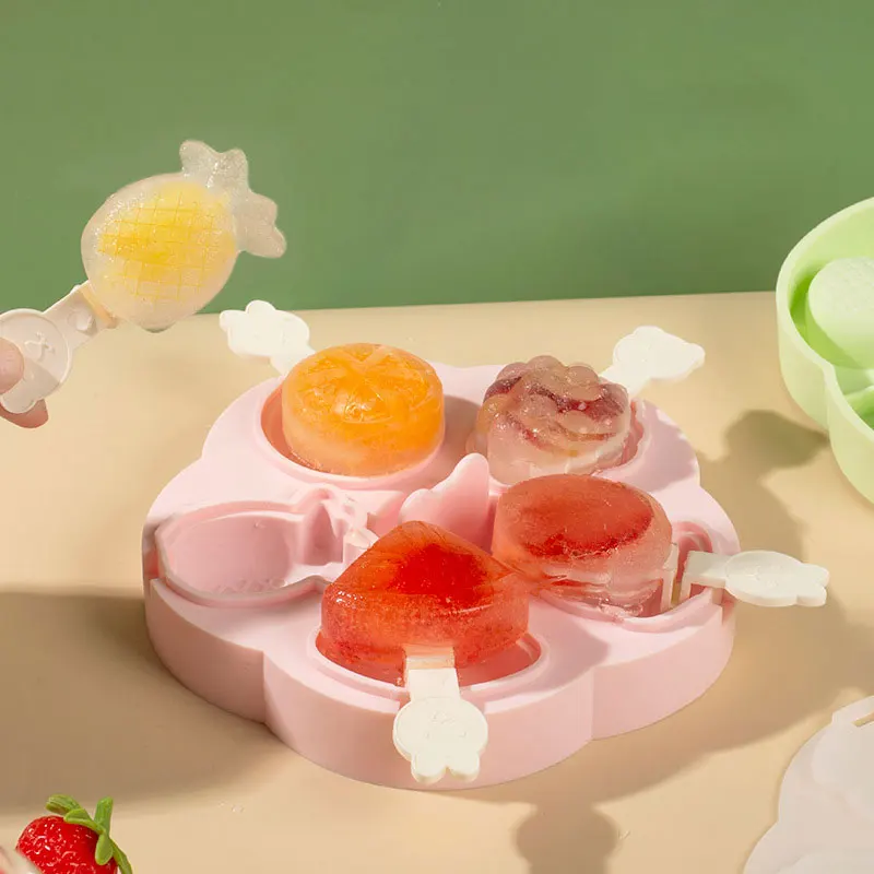

Silicone Ice Cream Forms Popsicle Molds DIY Homemade Dessert Freezer Fruit Juice Ice Popsicle Cube Maker Mould With Sticks