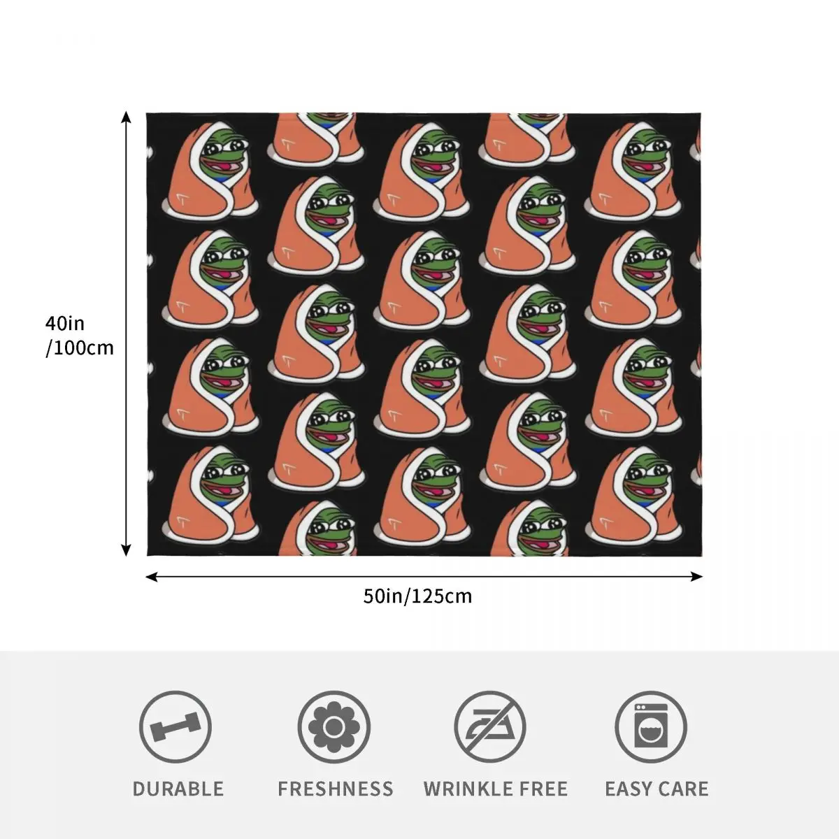Фото Плед Peepo - pepeblanket pepega twitch discord frog, мягкий теплый плед, подарок для дедушек и бабушек №4