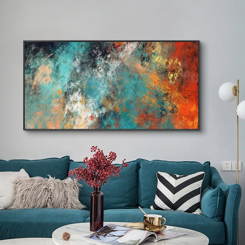 

Abstract Colorful Clouds Canvas Painting Nordic Posters And Prints Wall Art Pictures Cuadros Living Room Home Decor No Frame