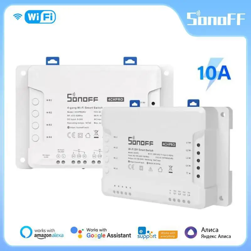 

Itead Sonoff 4CH R3/4CH PRO R3 4 Gang WiFi смарт-модуль переключения блокировки ввод радиоуправления для EWeLink Alexa Google Home Alice