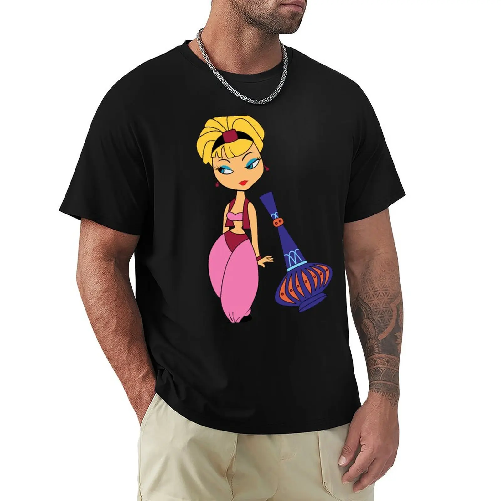 Футболка I Dream of Jeannie с синим замком одежда labubu hippie дизайнерские рубашки мужские