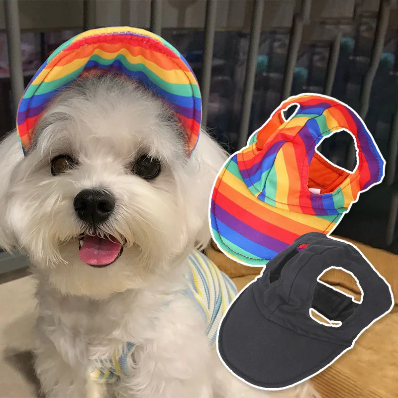 

Sun Hat Pet Dog Caps Puppy Pets Summer Solid Oxford Cap Dog Baseball Visor Hat with Ear Holes Outdoor Accessories Pet Products